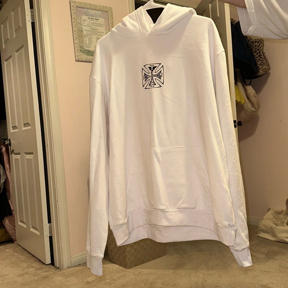 Thrifted White billabong hoodie
